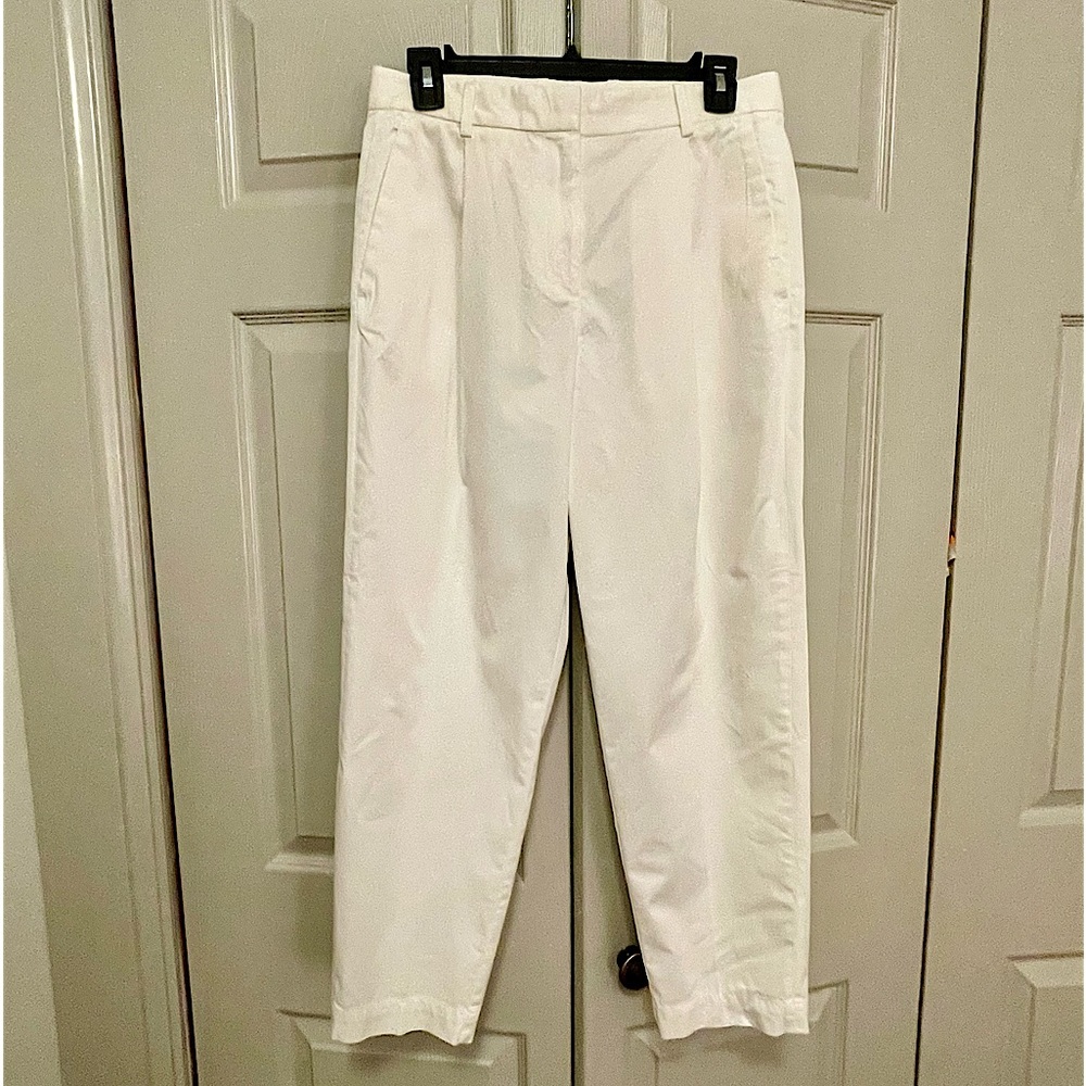 Everlane NWOT White Cotton Straight Leg Crop Ankle Pant
